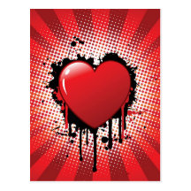 Abstract Heart Design Post Card