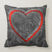 Abstract heart throw pillow