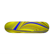 Abstract in gold-gelb blau bedruckte skateboarddecks