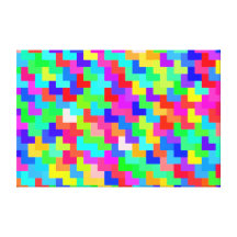 Abstract Multicolored Pixel Art #1 Stretched Canvas Print