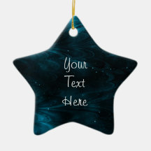 Abstract Nebula Texture - Blue & Black Christmas Tree Ornaments