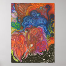 Abstract Oil Pastel Print