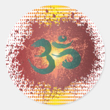 Abstract-Om 1 Round Stickers