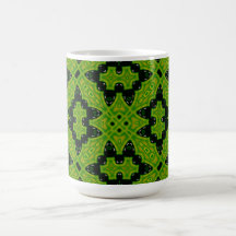 Abstract Pattern 23 green black Mug