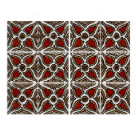Abstract Pattern Inspired by Portuguese Azulejos Postcards