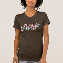 Abstract Peace Sign Swirl T Shirt