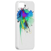 Abstract Peacock Paint Splatters