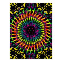 Abstract / Psychedelic Spiral Vortex Post Cards