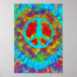 Abstract Psychedelic Tie-Dye Peace Sign Poster