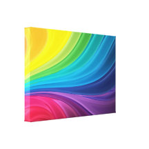 Abstract Rainbow Wrapped Canvas Print