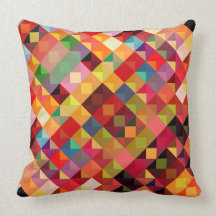 Abstract Red Orange Vector Pattern Pillow