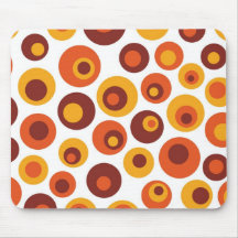 Abstract retro round mouse pad
