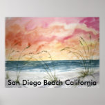 abstract seascape beach art poster print