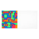 Abstract squares custom photo card