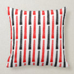 Abstract Stenciled Lines - Red and Black pillows