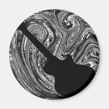 Abstract Swirls Guitar Magnet, Black & White