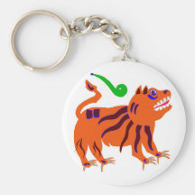 Abstract Tiger Keychains