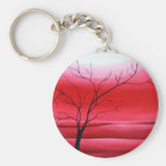 Abstract Tree Red Sky Key Chain
