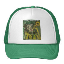 abstract trumpet player hats