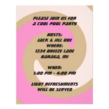 ABSTRACT WAVE Retro POOL Beach Party Invitation