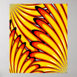 abstract yellow sunflowers poster