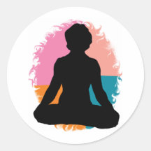 Abstract Yoga Girl Stickers