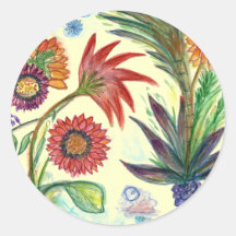 Abundant Zinnias Sticker