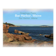 Acadia National Park Painted Souvenier Postcard
