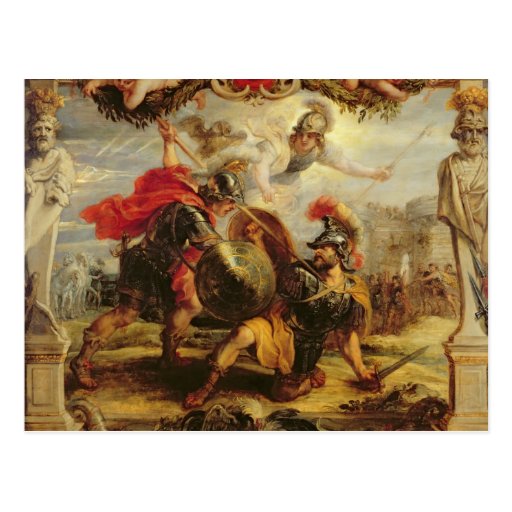 Achilles Defeating Hector, 1630-32 Post Card