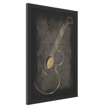 Acoustic Guitar Logo Canvas Wall Art Canvas Print