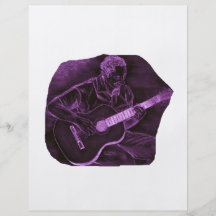 Acoustic guitar player sit purple invert personalized flyer