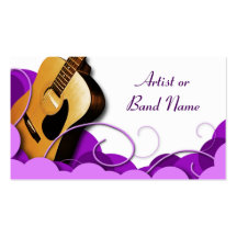 Acoustic Guitar Purple Expression Business Cards