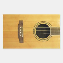 Acoustic Guitar Rectangle Stickers