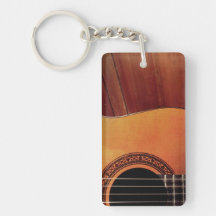 Acoustic Guitar Rectangular Acrylic Key Chains