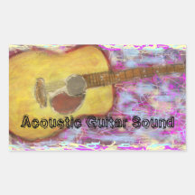Acoustic Guitar Sound Rectangular Sticker