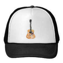 Acoustic Guitar vertical distressed Mesh Hats