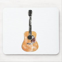 Acoustic Guitar vertical distressed Mouse Pads