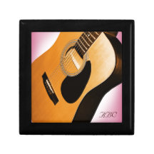 Acoustic Guitar with Pink - Personalised Gift Box