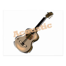 acoustic guitar with text post card