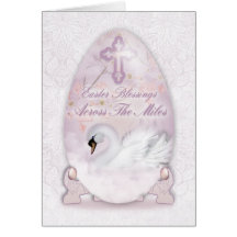 Across The Miles Easter Card With Decorated Egg