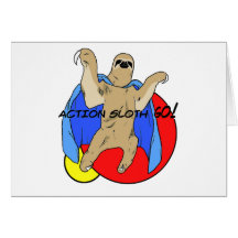 Action Sloth Coloured Card