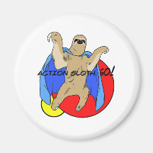 Action Sloth Coloured Magnet