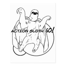 Action Sloth, Go! Postcard