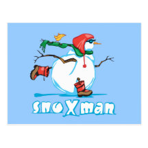 Action Snowman Post Card