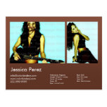 Actor & Model 2 Shot Brown Headshot Comp Postcards