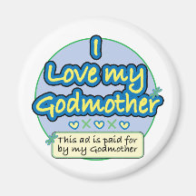 Ad paid for by my Godmother blue Fridge Magnet