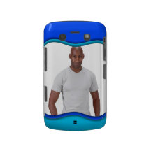 Add Photo Blue Curve Blackberry Bold Case