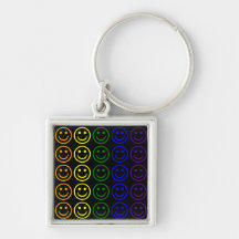 Add Text & Images Gifts: Rainbow Smiley Faces Keychains