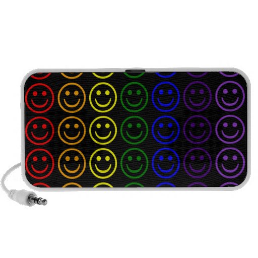 Add Text & Images Gifts: Rainbow Smiley Faces iPhone Speakers