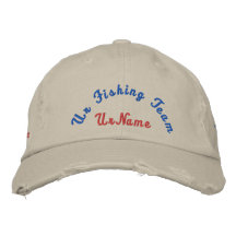 Add UrName/FishingTeam Name Cap. Embroidered Hats